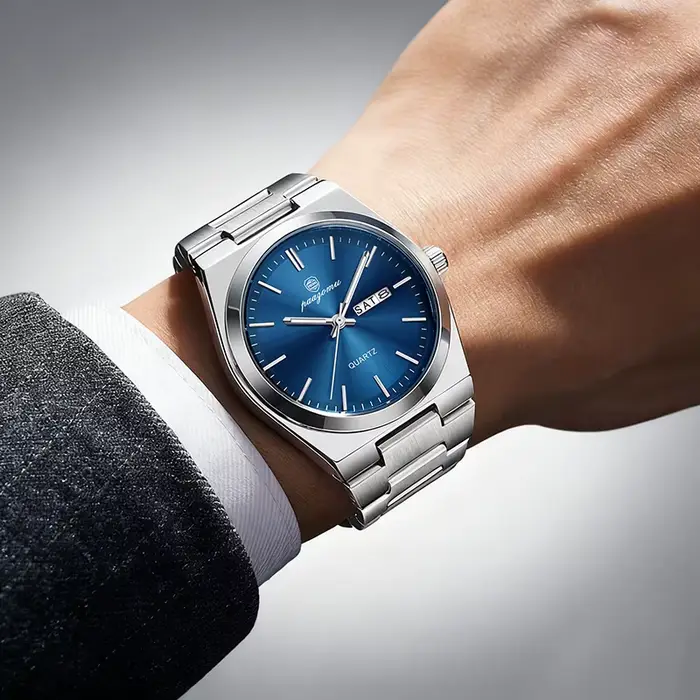 PAAZOMU Montre à quartz ultra-fine pour hommes et femmes, style minimaliste, étanche, lumineuse, bra