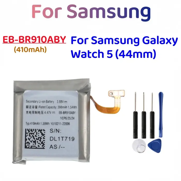 Nouvelle batterie de remplacement EB-BR900ABY EB-BR910ABY EB-BR925ABY pour Samsung Galaxy Watch 5 40MM 44MM