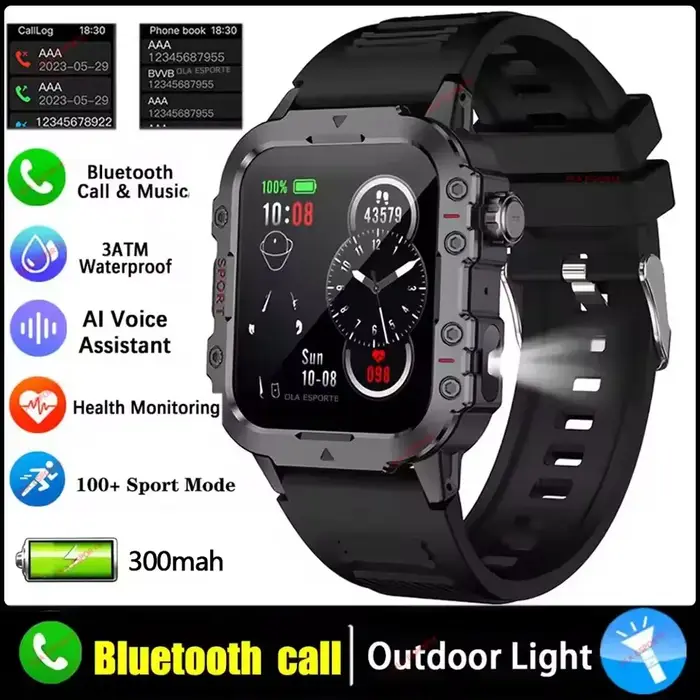 Nouvelle Montre Connectée Militaire 2026 pour Hommes