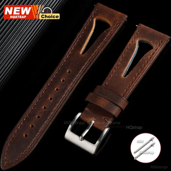 Bracelet de montre en cuir souple respirant avec trous
