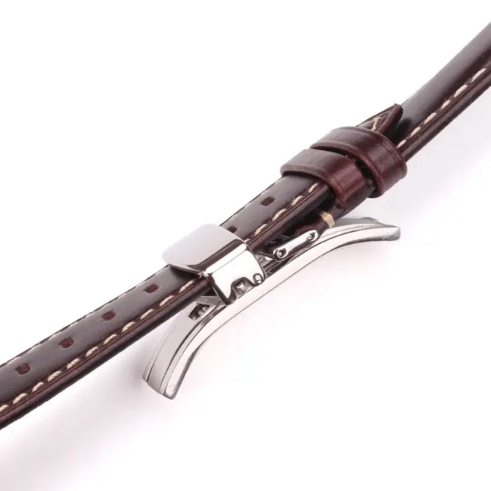 Bracelet de montre lisse Vintage marron foncé noir 18 19 20 21 22 24mm