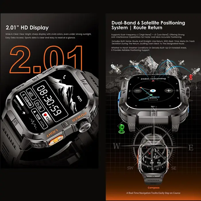 Montre connectée avec écran HD de 2
