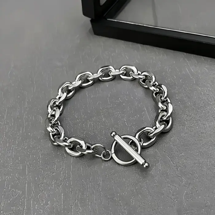 Bracelet Simple en acier inoxydable pour hommes et femmes
