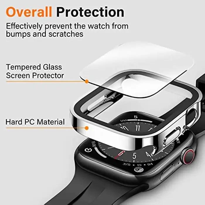 Boîtier de montre étanche + verre pour Apple Watch 40/41/42/44/45/46mm