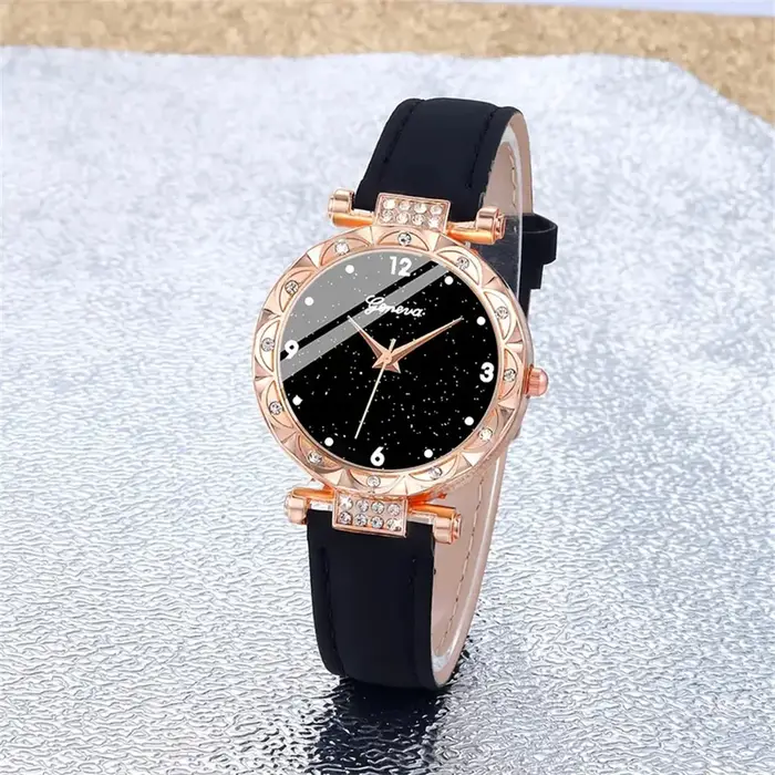 Montres pour femmes 5 pièces ensemble de luxe strass