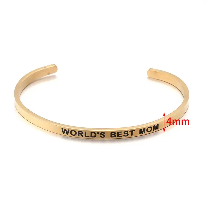 Bracelet à bouche ouverte en acier inoxydable, 1 brin, réglable, luxe, haut de gamme, style européen et américain, cadeau d'anniversaire