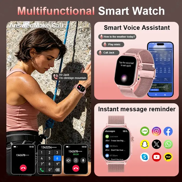 Montres intelligentes d'extérieur pour femmes, GPS, suivi de trajet, batterie 1400mAh, étanche IP68, appels Bluetooth, montre intelligente de sport militaire pour femmes