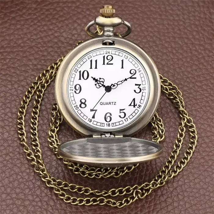 Extension de film chaud King's Cross London 9 3/4 plate-forme montre de poche à Quartz Bronze plein chasseur collier pendentif horloge reloj