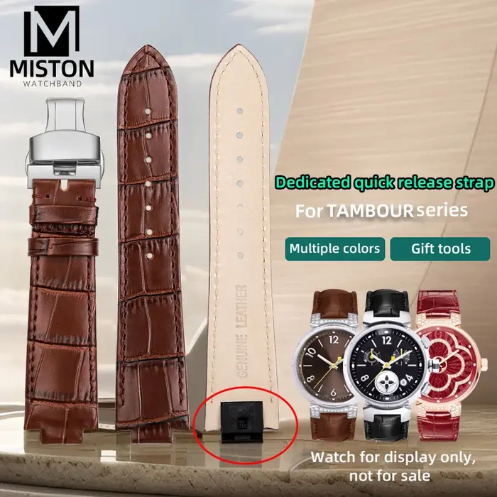 Bracelet de montre en cuir à dégagement rapide pour LV