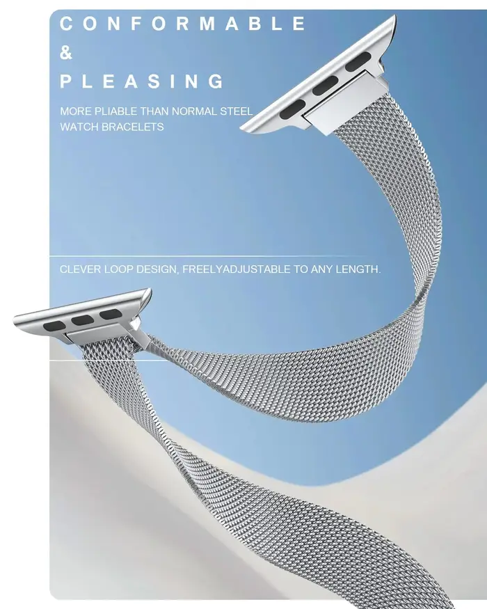 Bracelet Milanese fin pour Apple Watch 44mm 40mm 45mm 49mm 41mm 42mm