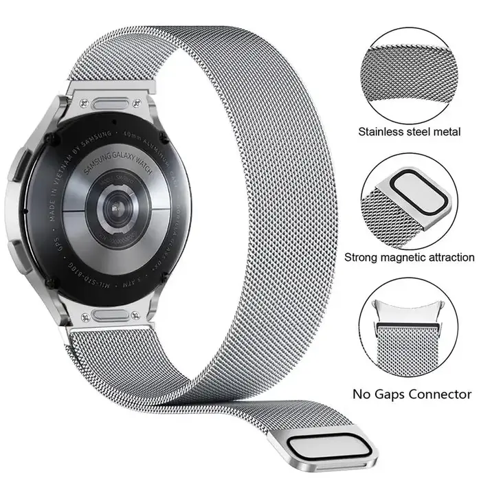 Bracelet à boucle milanaise pour Samsung Galaxy Watch 7 6 5 4 40mm 44mm 5 pro
