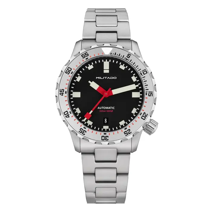 Militado ML20 39mm hommes montre PT5000 mouvement automatique saphir Luminova montres en acier inoxydable 200m montre-bracelet étanche