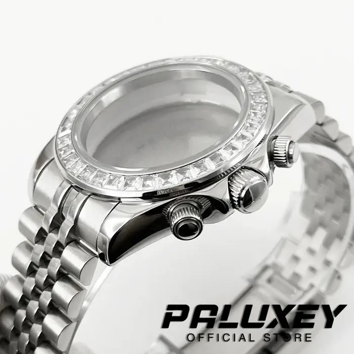 Boîtier de montre Daytona 40 mm VK63 avec lunette sertie de diamants