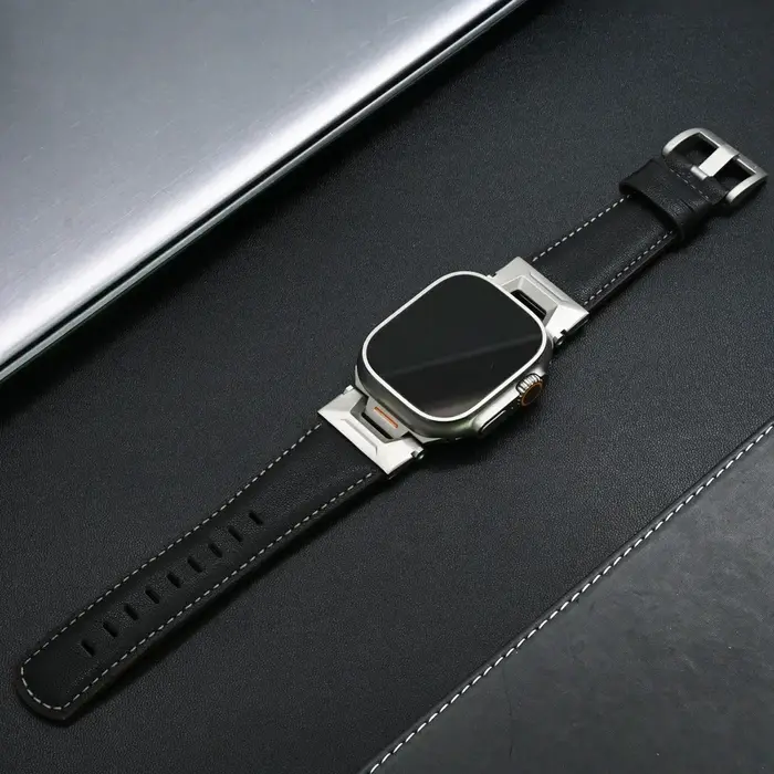 Bracelet en cuir pour Apple Watch, Bracelet de luxe pour iWatch, 10, 46mm, Ultra 2, 49mm, Série 9, 7