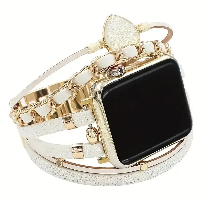 Bracelet à maillons tressés élégant pour Apple Watch Series S11 10/8/7/6/3/4/5/9 40mm 41mm 38mm 42mm 44mm 45mm 46mm
