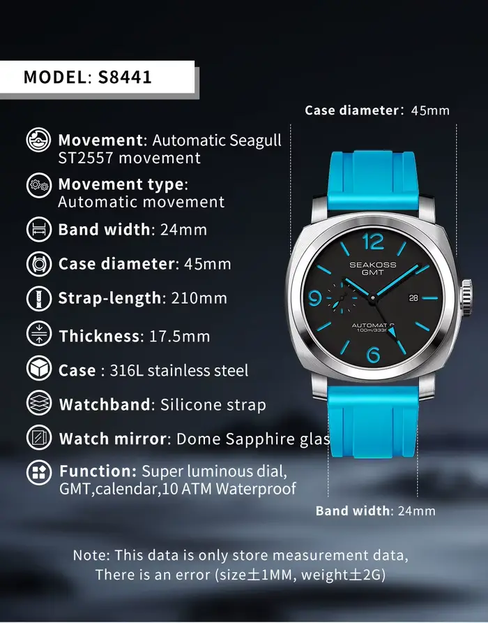 SEAKOSS – montre de plongée GMT pour hommes