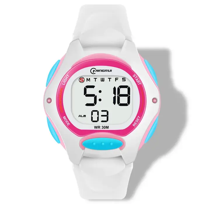 Montre numérique étanche pour enfants, pour filles et garçons, LCD noir, électronique, Sport, réveil
