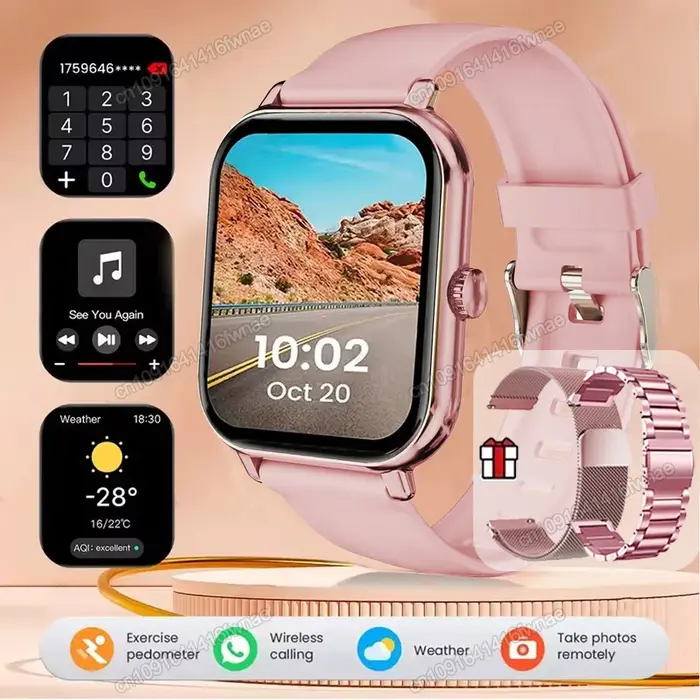 Montre intelligente pour Android IOS montres 2.01 pouces HD affichage Bluetooth appel Message alerte musique sport Mode Smartwatch hommes femmes cadeau