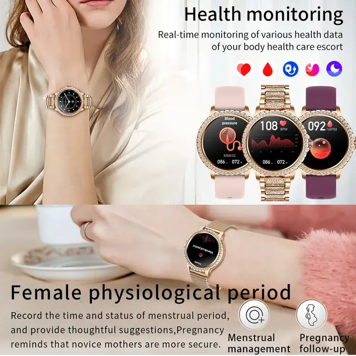 Montre intelligente à écran AMOLED pour femme