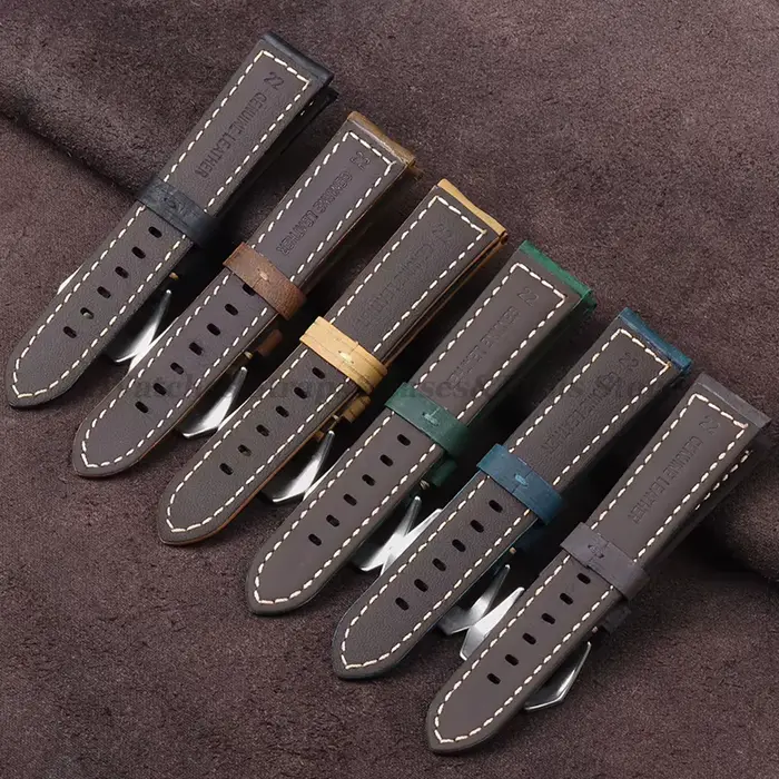 Bracelets de montre vintage en cuir véritable pour hommes et femmes