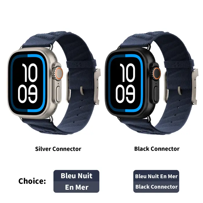Nouveau Kebitt En Mer Bleu Nuit bracelet Iwatch à tour unique pour Apple Watch Ultra 3 2 série 1110 9 8 7 6 5 4 SE 3 bracelet 46MM 45 49MM