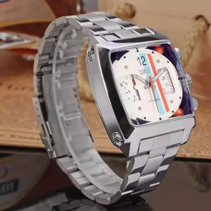 JARAGAR 569 montre mécanique automatique pour hommes de mode créative rétro carré calendrier semaine montres d'affaires