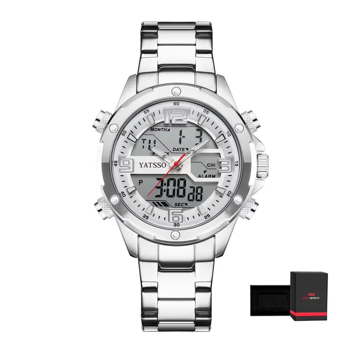Montre Hybride pour Homme | Montre étanche 5ATM avec bracelet en acier