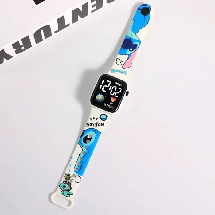 Nouveau point dessin animé couleur imprimé LED électronique étudiant montre à la mode imprimé carré 