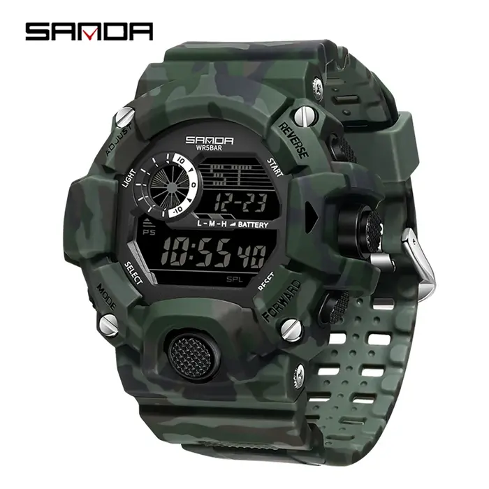 Mode SANDA 2183 hommes Camouflage militaire multi fonctionnel étanche jour veilleuse calendrier