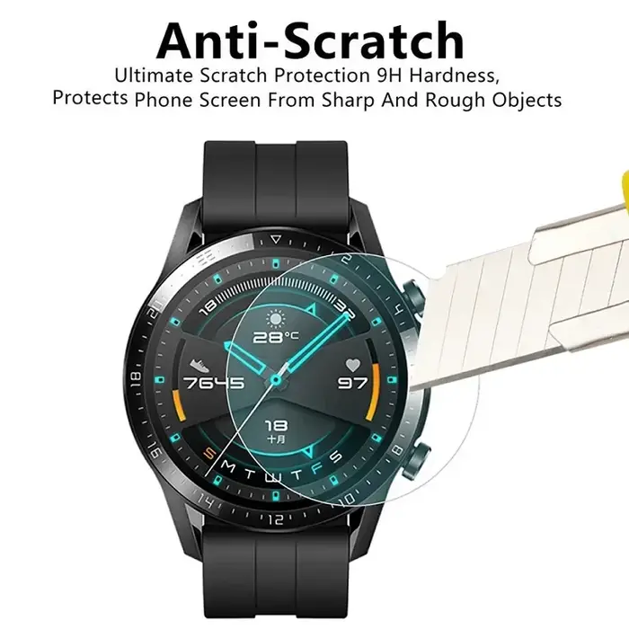 Montre intelligente ronde diamètre 37mm 36 38 39 40 30 31 34 32 33 35mm 42 43 44 45 46 41 MM Film de protection d'écran en verre trempé