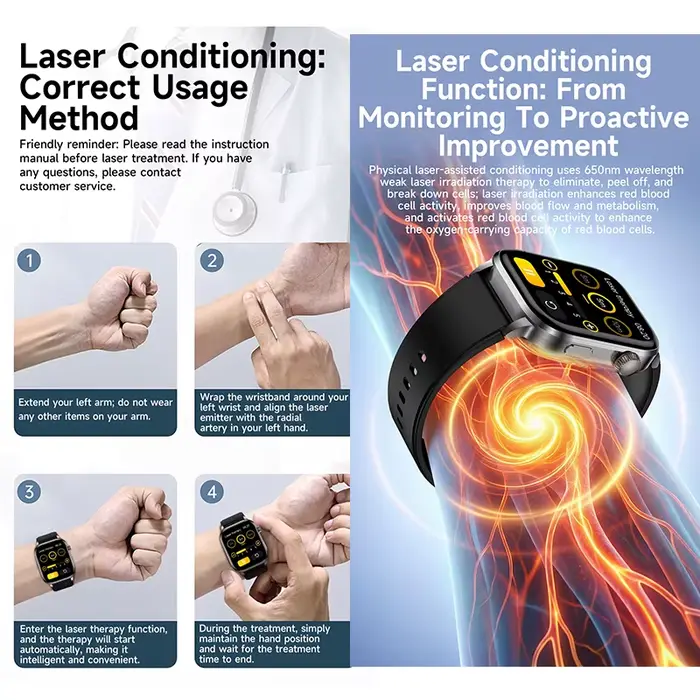 Montre connectée ECG homme 2026 améliorée avec suivi complet de la santé : moniteur de fréquence cardiaque