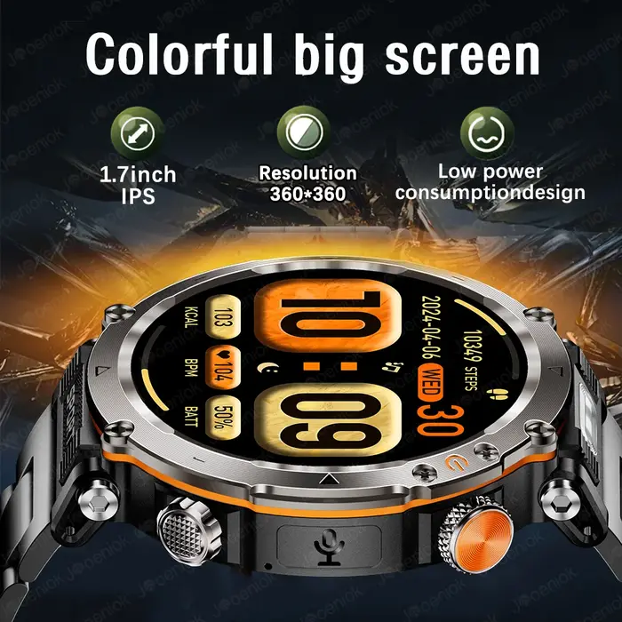 2025 nouvelle mode luxe 5ATM montre HT30 GPS boussole montre intelligente Sport de plein air homme AMOLED 366*366 NFC fréquence cardiaque IP68 Smartwatch