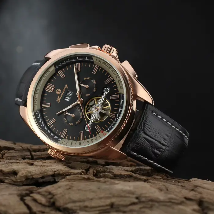 FORSINING Original luxe chronographe hommes montres Date mouvement automatique