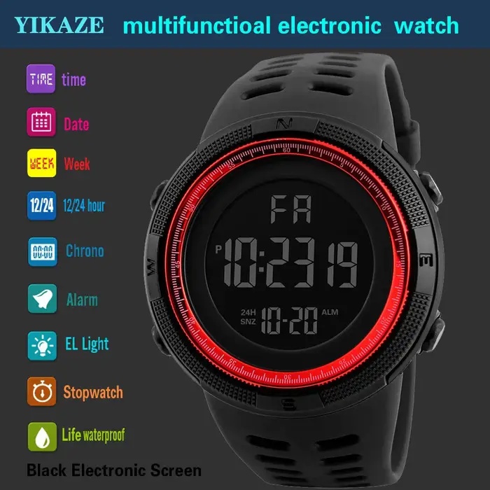 Montre numérique pour hommes montre-bracelet de Sport militaire multifonction étanche montres de Sport enfants étudiant montre électronique pour hommes cadeaux