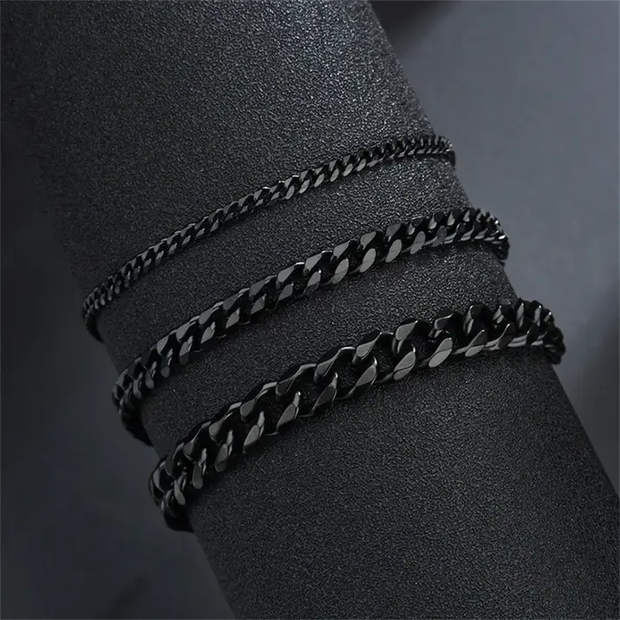 Bracelet Hip Hop en acier inoxydable pour hommes et femmes