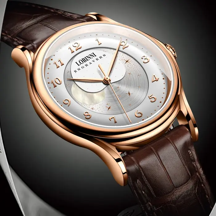 Montre mécanique pour homme Lobinni Top MIYOTA 821A, mouvement automatique, phase de lune, marque de luxe suisse, montres automatiques