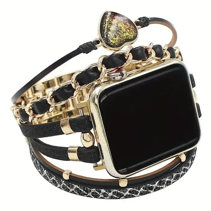 Bracelet à maillons tressés élégant pour Apple Watch Series S11 10/8/7/6/3/4/5/9 40mm 41mm 38mm 42mm 44mm 45mm 46mm