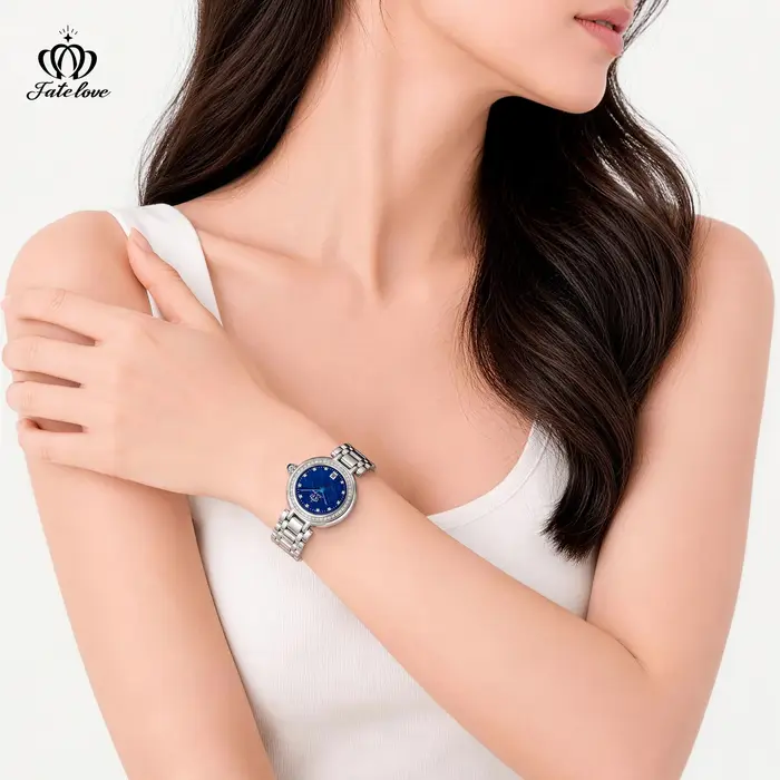 Montre étanche pour femme Fate Love, cadran circulaire, mouvement à quartz en nacre, design élégant, modèle 933
