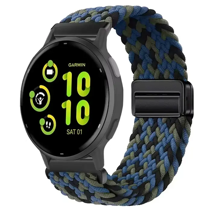 Bracelet en nylon tressé respirant de 22 mm et 20 mm pour Garmin Forerunner 970 965 265 255 955 55 1