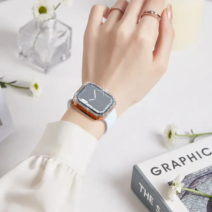 Coque en diamant + Film trempé pour Apple Watch