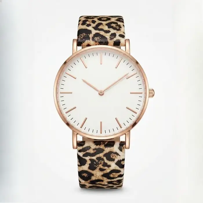 Montres pour femmes de style minimaliste, bracelet à motif léopard, montres-bracelets à quartz pour 