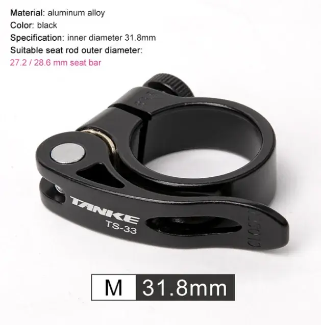 TANKE pince de tige de selle vtt vélo de route 31.8 34.9mm montagne en alliage d'aluminium ultraléger pinces