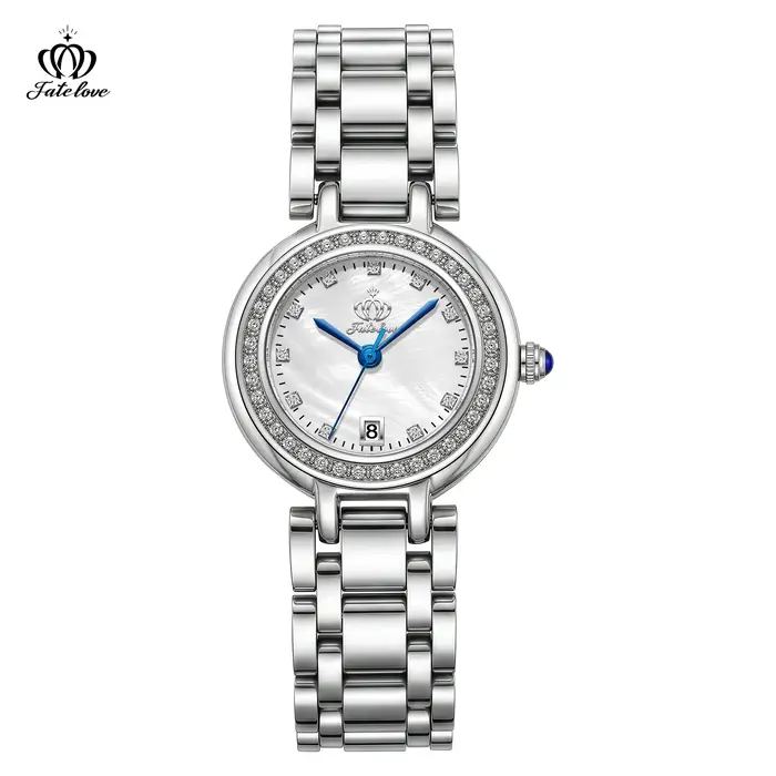 Montre étanche pour femme Fate Love, cadran circulaire, mouvement à quartz en nacre, design élégant, modèle 933
