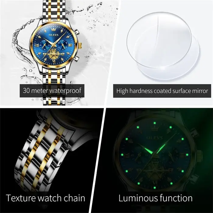 OLEVS nouvelle montre à Quartz pour dame volant d'inertie conception diamants élégant haute qualité en acier inoxydable