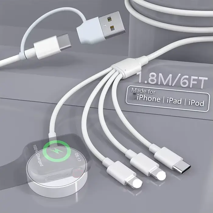Câble de charge multiple 4 en 2 pour Apple Watch