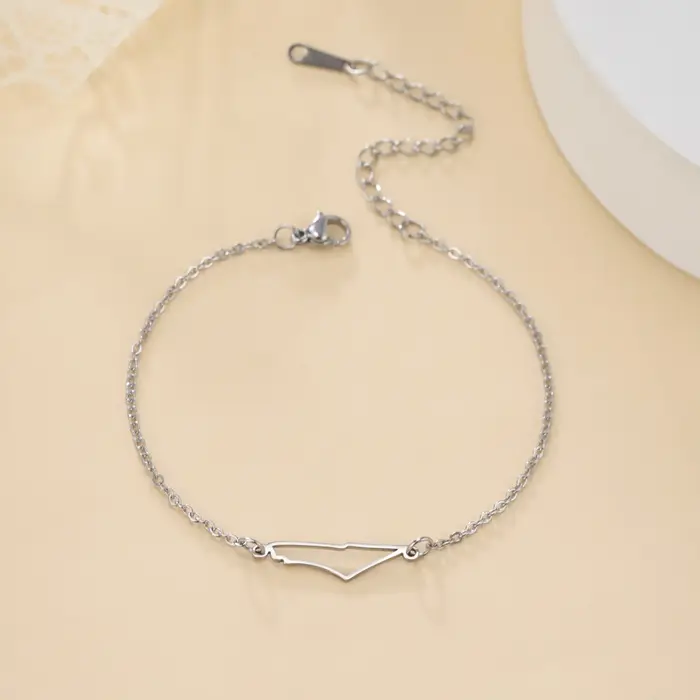 Cazador Palestine Israël Carte Main Bracelets pour Femme Couleur Or Pays Carte Bracelet Cadeau Bijoux En Acier Inoxydable En Gros Nouveau