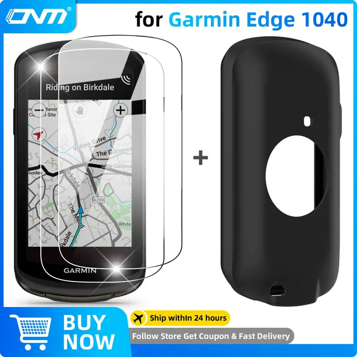 2 pièces verre trempé + étui pour Garmin Edge 1040 protecteur d'écran Film anti-rayures et housse de protection en Silicone souple accessoires