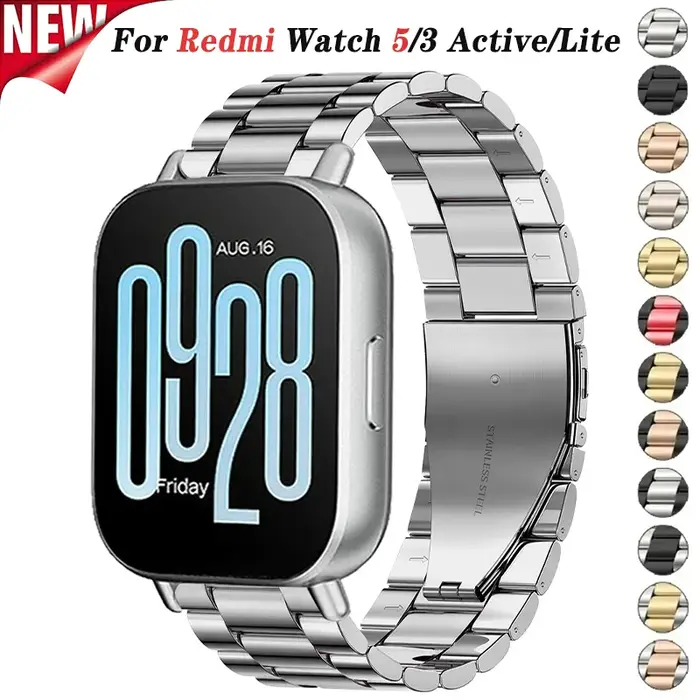 Bracelet en acier inoxydable 22mm pour montre Redmi 5 Active 5 Lite