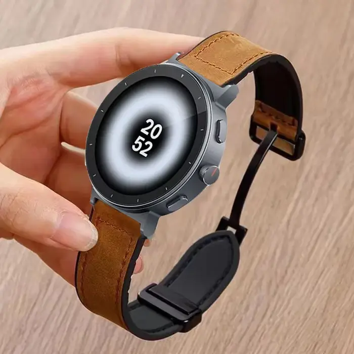 Bracelet magnétique en cuir et Silicone de 22mm