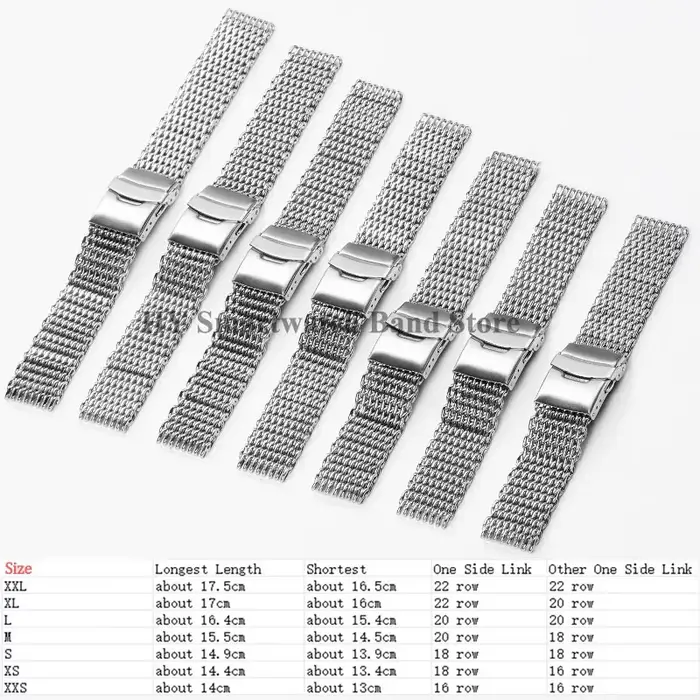 Bracelet de montre en maille requin 4.0mm d'épaisseur pour Omega